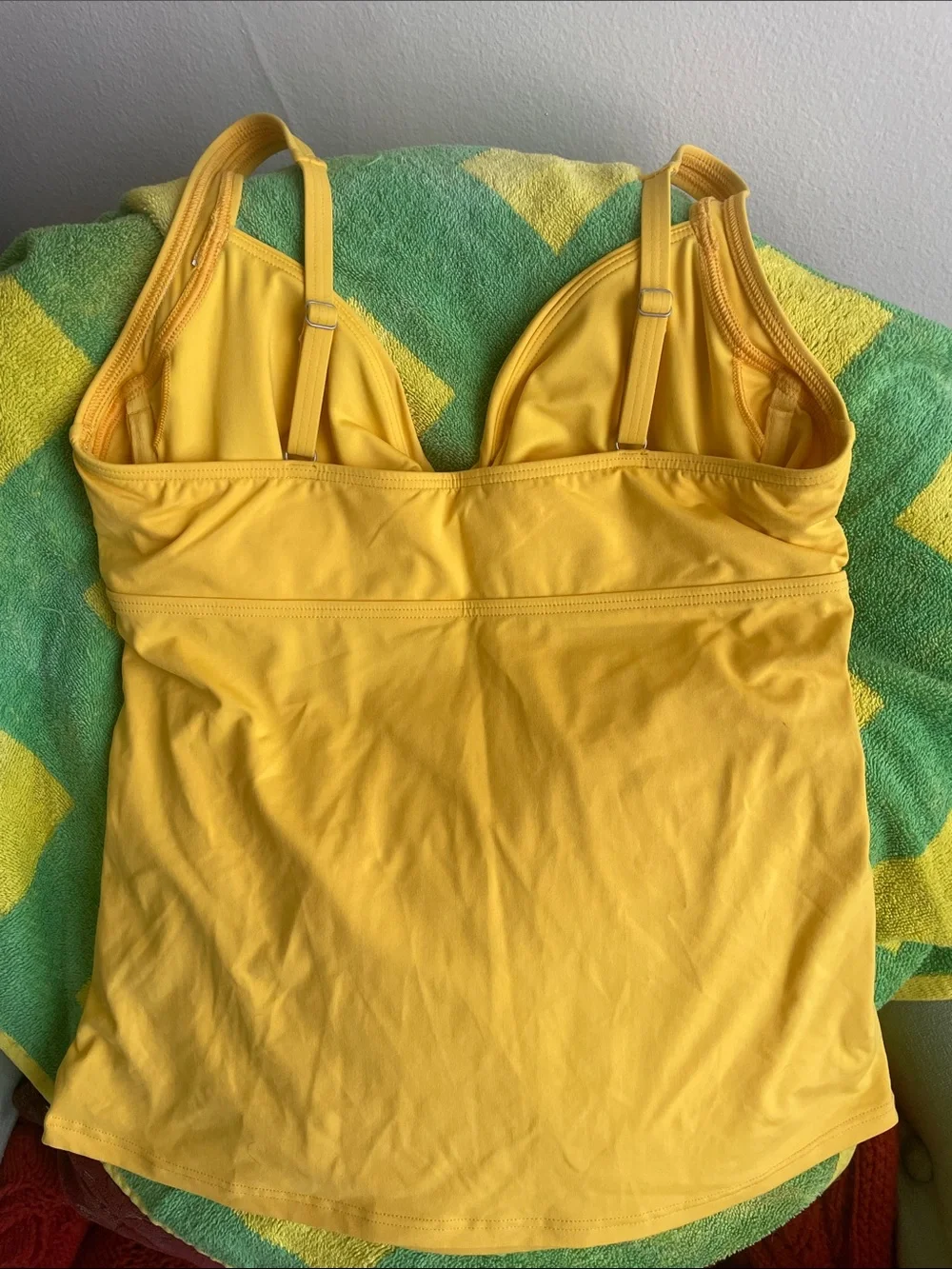 Lands' End Yellow Twist-Front Swim Top